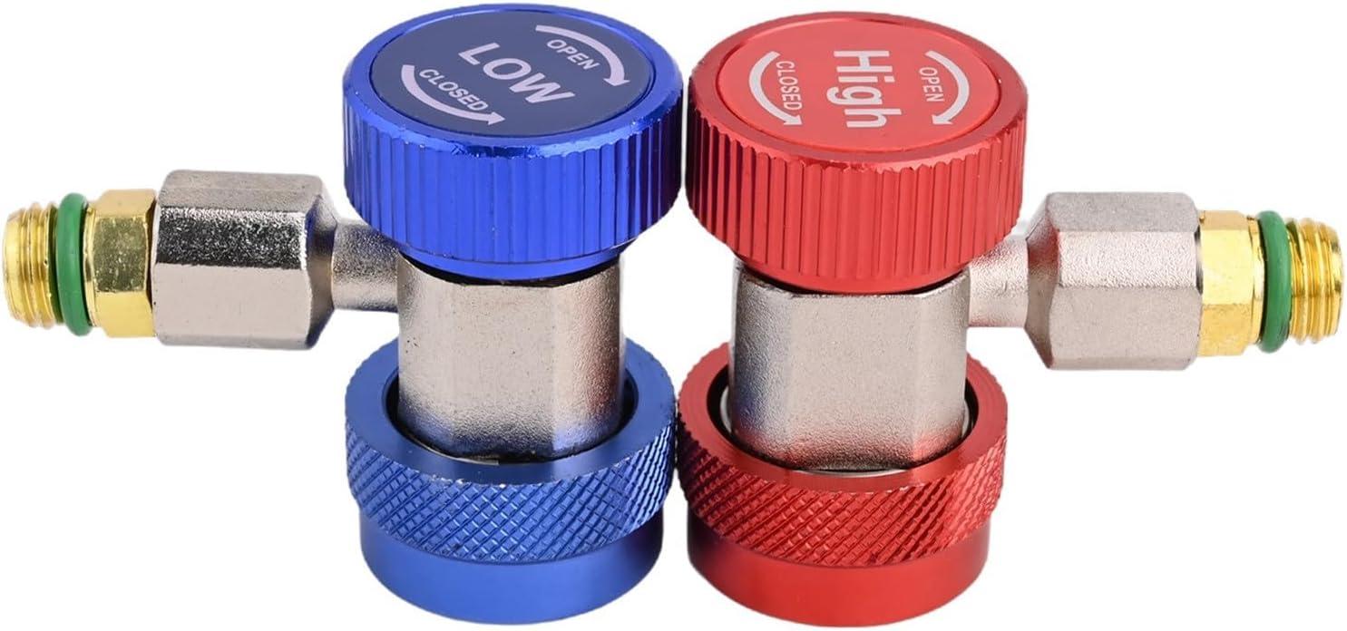 imageLot de 2 adaptateurs de connecteur rapide conus pour R134A Jauge de collecteur CA automatique Convient pour les systmes de basse et haute pression CVC