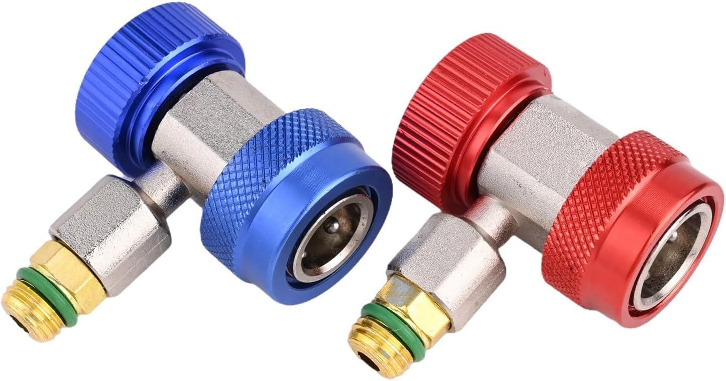 imageLot de 2 adaptateurs de connecteur rapide conus pour R134A Jauge de collecteur CA automatique Convient pour les systmes de basse et haute pression CVC