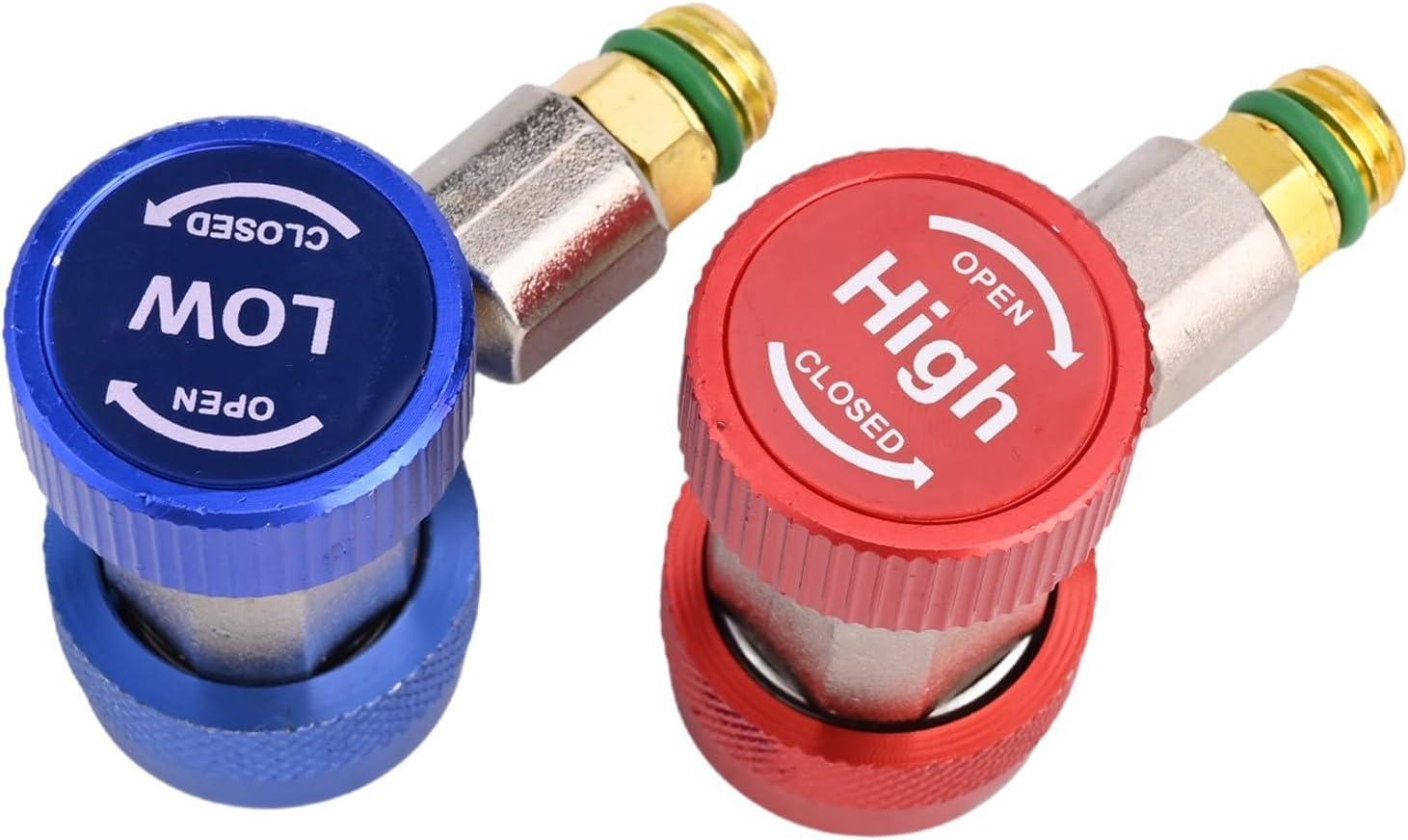 imageLot de 2 adaptateurs de connecteur rapide conus pour R134A Jauge de collecteur CA automatique Convient pour les systmes de basse et haute pression CVC