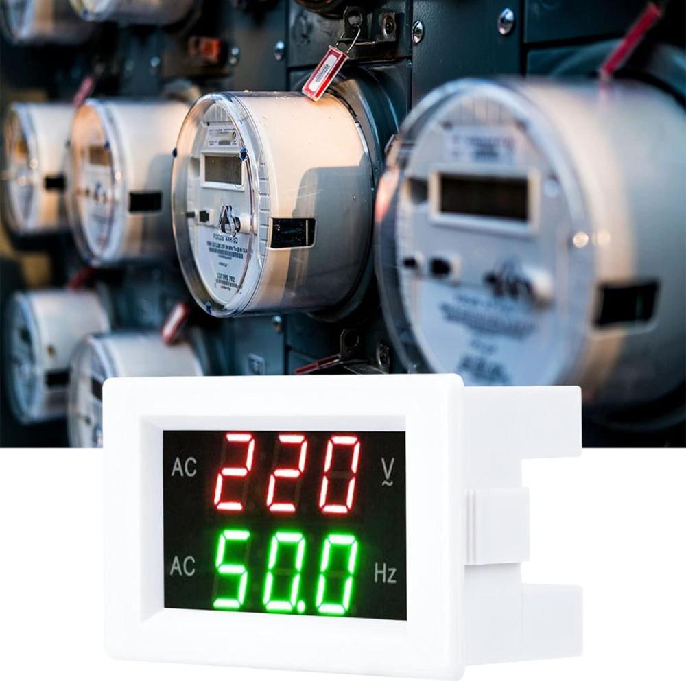 imageCompteur de Frquence de Tension CA Numrique Jauge de Tension Affichage LED LED Voltmtre CA Numrique Gnrateur de Compteur de Frquence Outil de Test Double AffichageWHITE