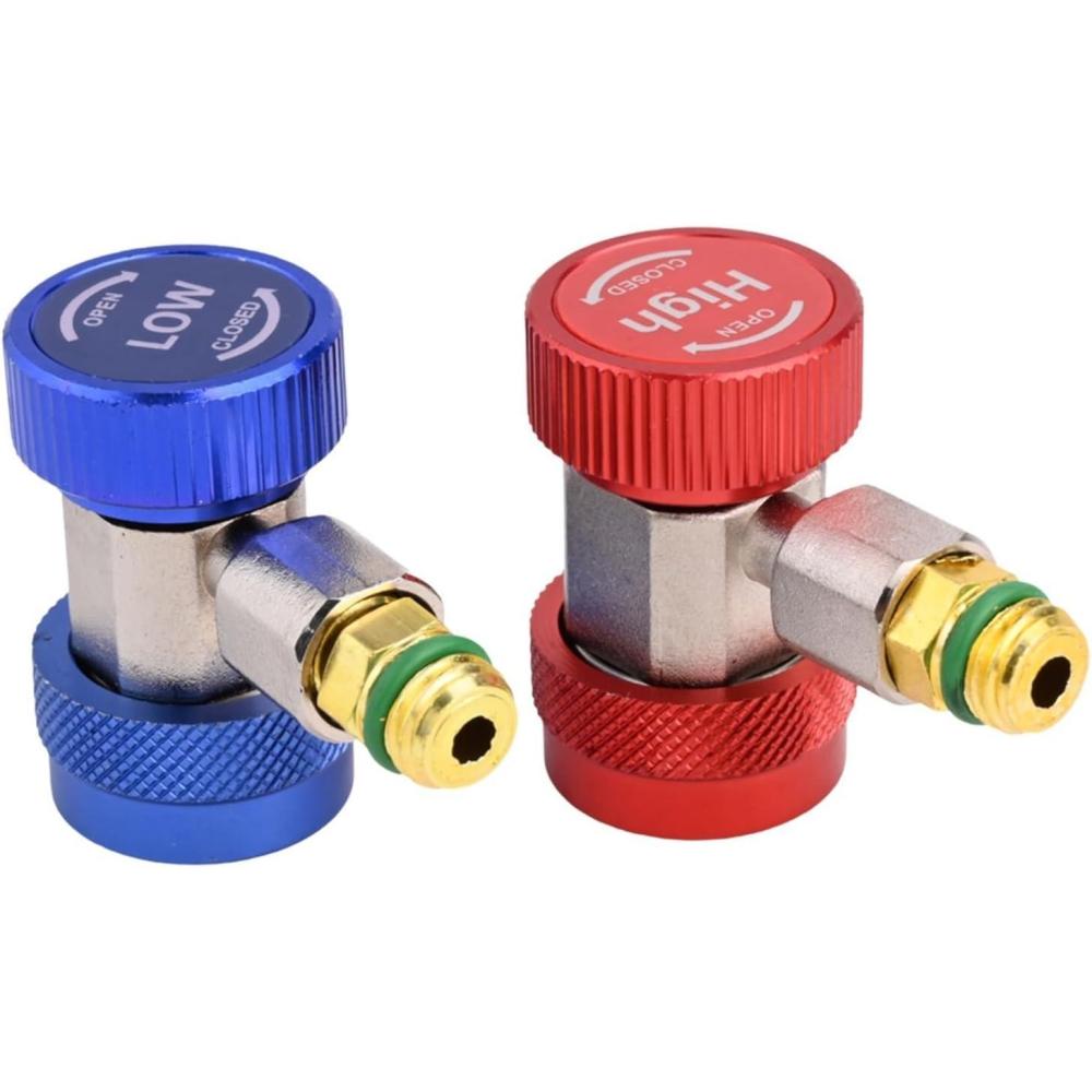 imageLot de 2 adaptateurs de connecteur rapide conus pour R134A Jauge de collecteur CA automatique Convient pour les systmes de basse et haute pression CVC