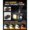 Lampe Frontale LED Ultra Puissante Rechargeable avec Feu Arrière Amovible, 9 Modes pour Capteur de Mouvement, Ajustable 225°, IPX4 Étanche, Convient pour Randonnée Camping Pêche Course(Noir)