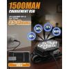 Lampe Frontale LED Ultra Puissante Rechargeable avec Feu Arrière Amovible, 9 Modes pour Capteur de Mouvement, Ajustable 225°, IPX4 Étanche, Convient pour Randonnée Camping Pêche Course(Noir Clair)