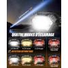 Lampe Frontale LED Ultra Puissante Rechargeable avec Feu Arrière Amovible, 9 Modes pour Capteur de Mouvement, Ajustable 225°, IPX4 Étanche, Convient pour Randonnée Camping Pêche Course(Noir Clair)