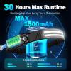 Lampe Frontale Led Ultra Puissante,2 Pièces 2000 Lumens Super Lumineux 2*LED 230° Lampe Torche,1500 mAh Capteur De Mouvement Frontale Rechargeable,Étanche IPX5 0.14lb,Pour Pêche,Camping,Cyclisme