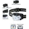 Lsnisni Lot de 2 lampes frontales LED 2000 lumens avec 6 modes d&rsquo;éclairage, 6 piles AAA incluses, étanchéité IP×5 pour enfants et adultes(Aaa-2 Pièces)