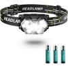 Lsnisni Lot de 2 lampes frontales LED 2000 lumens avec 6 modes d&rsquo;éclairage, 6 piles AAA incluses, étanchéité IP×5 pour enfants et adultes(Aaa-2 Pièces)