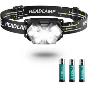 Lsnisni Lot de 2 lampes frontales LED 2000 lumens avec 6 modes d&rsquo;éclairage, 6 piles AAA incluses, étanchéité IP×5 pour enfants et adultes(Aaa-2 Pièces)