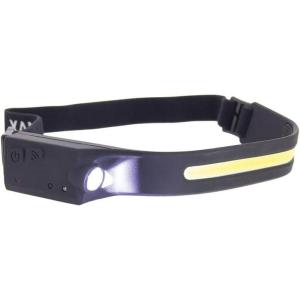 Xanlite – Torche Frontale LED Sensor – Rechargeable USB – Double Éclairage Puissant 120 Lumens et 300 Lumens – avec Capteur de Mouvement Intégré – Compacte et Légère – Noir(300 lumens)