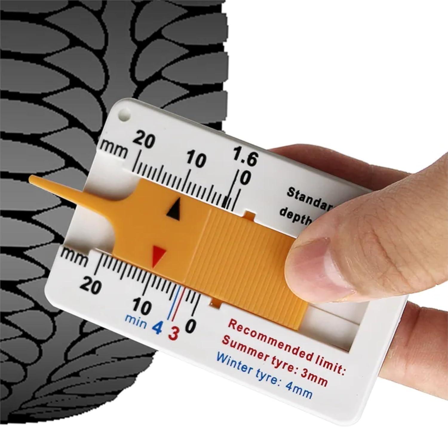 imagecyclingcolors Jauge de Profondeur Pneu 020mm Outil de Mesure Contrle Bande Roulement Lecture Facile Voiture Moto Van SUV Camion