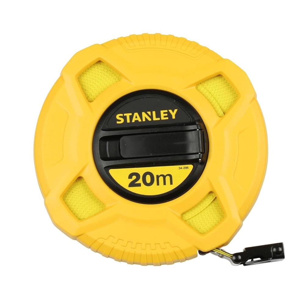 imageSTANLEY Mtre Ruban 20 m x 127 mm en Fibre de Verre 40 Brins Prcision Classe III Graduation Tous les 2 mm Jaune Fluo Plus Lisible Revtement PVC Boitier ABS Antichocs 034296Unique