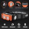 Lampe Frontale 2 Pièces,Lampe Frontale LED Ultra Puissante 2000 Lumens,Torche Frontale 3 Modes IPX5 Étanche Rechargeable USB,Pour Pêche,Camping,Cyclisme,Running (Noir)(Orange)