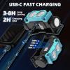 Lampe Frontale 2 Pièces,Lampe Frontale LED Ultra Puissante 2000 Lumens,Torche Frontale 3 Modes IPX5 Étanche Rechargeable USB,Pour Pêche,Camping,Cyclisme,Running (Noir)(Bleu)