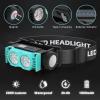 Lampe Frontale 2 Pièces,Lampe Frontale LED Ultra Puissante 2000 Lumens,Torche Frontale 3 Modes IPX5 Étanche Rechargeable USB,Pour Pêche,Camping,Cyclisme,Running (Noir)(Bleu)