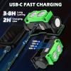Lampe Frontale 2 Pièces,Lampe Frontale LED Ultra Puissante 2000 Lumens,Torche Frontale 3 Modes IPX5 Étanche Rechargeable USB,Pour Pêche,Camping,Cyclisme,Running (Noir)(Vert)