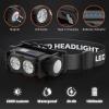 Lampe Frontale 2 Pièces,Lampe Frontale LED Ultra Puissante 2000 Lumens,Torche Frontale 3 Modes IPX5 Étanche Rechargeable USB,Pour Pêche,Camping,Cyclisme,Running (Noir)(Noir)