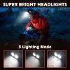 Lampe Frontale 2 Pièces,Lampe Frontale LED Ultra Puissante 2000 Lumens,Torche Frontale 3 Modes IPX5 Étanche Rechargeable USB,Pour Pêche,Camping,Cyclisme,Running (Noir)(Noir)