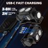 Lampe Frontale 2 Pièces,Lampe Frontale LED Ultra Puissante 2000 Lumens,Torche Frontale 3 Modes IPX5 Étanche Rechargeable USB,Pour Pêche,Camping,Cyclisme,Running (Noir)(Noir)