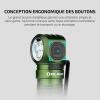 OLIGHT Perun 3 Lampe Frontale Ultra Puissante Rechargeable USB EDC 3000 LM Portée Max. 160 Mètres Torche Clignotant 7 Modes Étanche IP68 Headlamp LED Feu Rouge Pour Camping,Jogging(Od Vert)