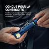 OLIGHT Perun 3 Lampe Frontale Ultra Puissante Rechargeable USB EDC 3000 LM Portée Max. 160 Mètres Torche Clignotant 7 Modes Étanche IP68 Headlamp LED Feu Rouge Pour Camping,Jogging(Bleu)