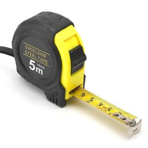 Mètre ruban de 5 m – Avec revêtement en nylon – Mesure impériale et métrique – Clip de ceinture en métal – Utilisation à une main – Mètre enrouleur pour de nombreuses tâches de mesure dans la maison