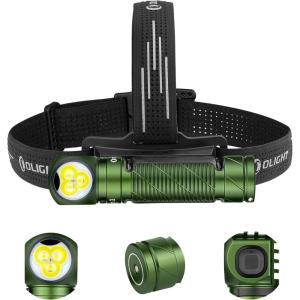 OLIGHT Perun 3 Lampe Frontale Ultra Puissante Rechargeable USB EDC 3000 LM Portée Max. 160 Mètres Torche Clignotant 7 Modes Étanche IP68 Headlamp LED Feu Rouge Pour Camping,Jogging(Od Vert)