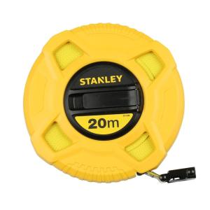 STANLEY Mètre Ruban 20 m x 12,7 mm en Fibre de Verre 40 Brins – Précision Classe III – Graduation Tous les 2 mm – Jaune Fluo Plus Lisible – Revêtement PVC – Boitier ABS Antichocs – 0-34-296(Unique)