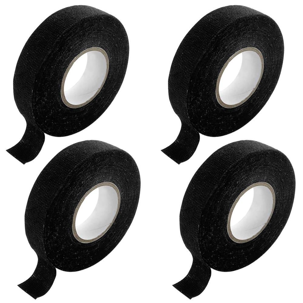 image4 Pices Ruban de Cbles Noir 19mm x 15m Ruban Adhsif Isolant Autoadhsif pour Mnage Voiture Moto Faisceaux de Cbles