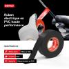 ERKO Ruban Isolant Noir 10 unités 15mm x 10m Électrique en PVC Flexible – Haute Adhésion, Résistant aux Produits Chimiques, chatertone, Imperméable – Ruban Professionnel pour Câblage jusqu&rsquo;à 6kV(Noir)