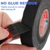 Lot de 3 pièces de ruban de câble noir, ruban molletonné, ruban d&rsquo;isolation électrique, ruban textile pour harnais de câble, pour l&rsquo;automobile et la moto (9mm x 15m, 15mm x 15m, 19mm x 15m)