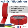 Ruban adhésif isolant électrique | Rouleaux isolation thermique PVC pour réparation voiture, vélo, bricolage, gaine électricien, Chatertonne Haute qualité | 10m x 18mm Couleur Bleu | Lot de 1 Rouleau(Rouge)