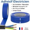 Ruban adhésif isolant électrique | Rouleaux isolation thermique PVC pour réparation voiture, vélo, bricolage, gaine électricien, Chatertonne Haute qualité | 10m x 18mm Couleur Bleu | Lot de 1 Rouleau(Bleu)