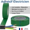 Ruban adhésif isolant électrique | Rouleaux isolation thermique PVC pour réparation voiture, vélo, bricolage, gaine électricien, Chatertonne Haute qualité | 10m x 18mm Couleur Bleu | Lot de 1 Rouleau(Vert)