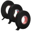 Lot de 3 pièces de ruban de câble noir, ruban molletonné, ruban d&rsquo;isolation électrique, ruban textile pour harnais de câble, pour l&rsquo;automobile et la moto (9mm x 15m, 15mm x 15m, 19mm x 15m)