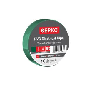 ERKO Ruban adhésif isolant électrique Rouge 19mm x 20m PVC – Réparation de câbles électriques – Très flexible avec une forte adhérence – Résistant aux produits chimiques, chatertone(vert)