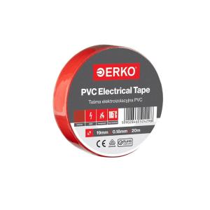 ERKO Ruban adhésif isolant électrique Rouge 19mm x 20m PVC – Réparation de câbles électriques – Très flexible avec une forte adhérence – Résistant aux produits chimiques, chatertone(rouge)