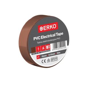 ERKO Ruban adhésif isolant électrique Rouge 19mm x 20m PVC – Réparation de câbles électriques – Très flexible avec une forte adhérence – Résistant aux produits chimiques, chatertone(Brun)