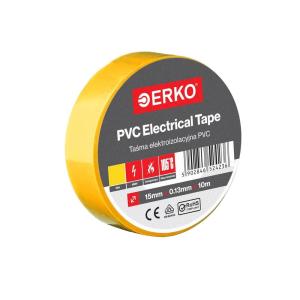 ERKO Ruban adhésif isolant électrique Rouge 19mm x 20m PVC – Réparation de câbles électriques – Très flexible avec une forte adhérence – Résistant aux produits chimiques, chatertone(Yellow)