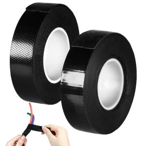 2 Rouleaux de Ruban Isolant Étanche, Ruban Isolant Électrique Bande Isolatrice, Ruban Electrotechnique Noir, Ruban de Réparation Adhésif Noir pour La Mise en Faisceau des Câbles