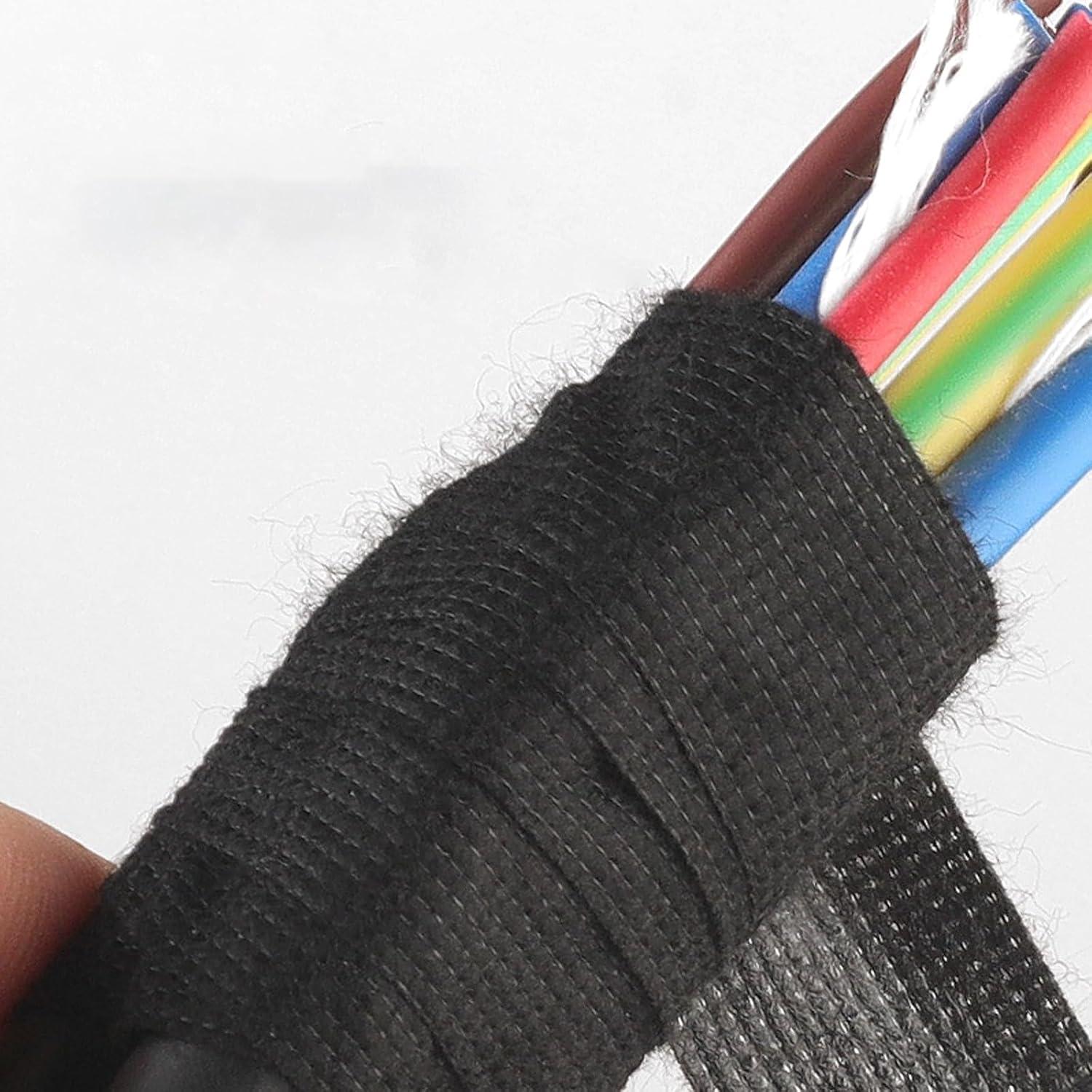 imageRuban de Cbles2 pices Rsistant la Chaleur Rubans Ruban Adhsif Isolant lectrique Ruban en Tissu pour Faisceaux de Cbles Mnage Voiture Moto 19mm x 15mnoir
