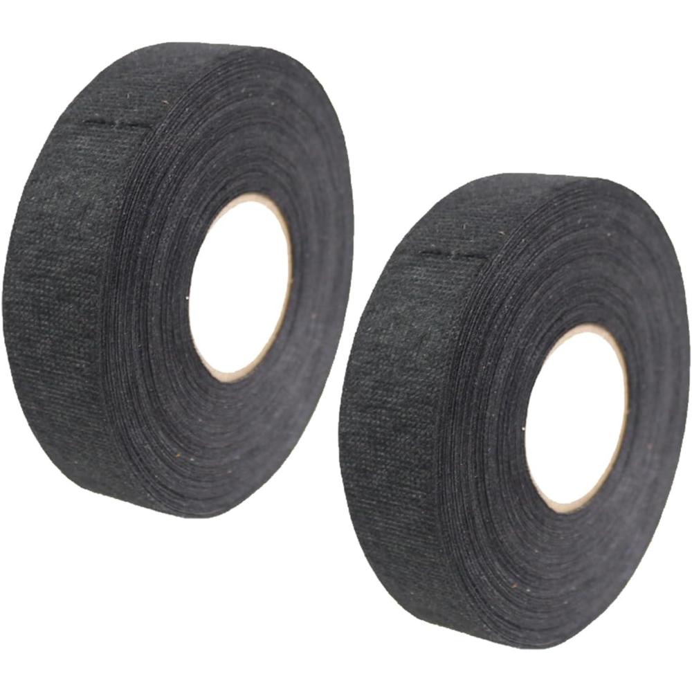 imageRuban de Cbles2 pices Rsistant la Chaleur Rubans Ruban Adhsif Isolant lectrique Ruban en Tissu pour Faisceaux de Cbles Mnage Voiture Moto 19mm x 15mnoir