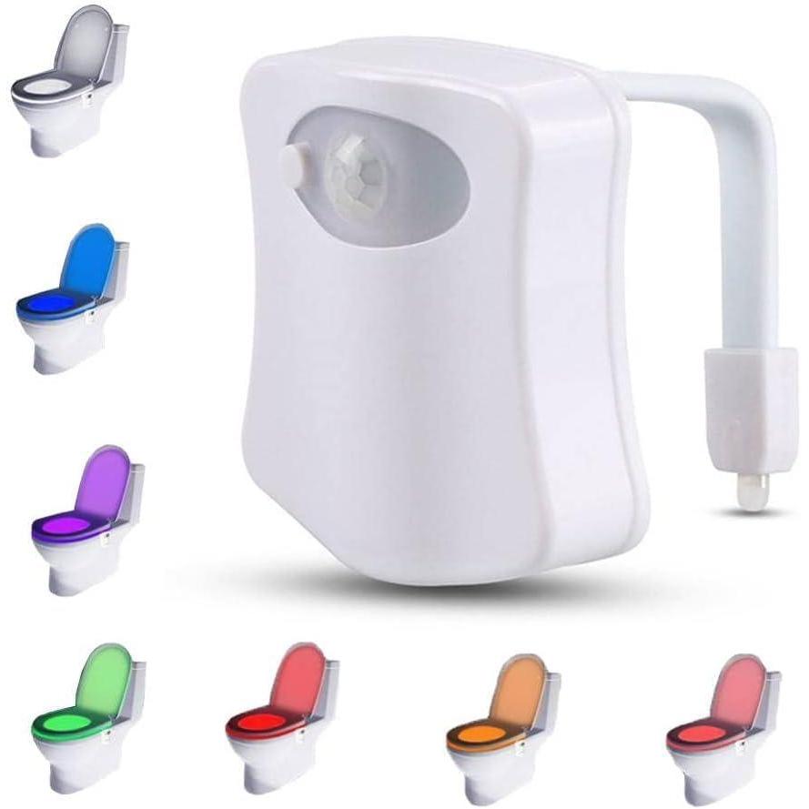 imagePARENCE Eclairage LED pour WCCapteur de Mouvement Luminaire pour Toilette et Salle de BainLumire Veilleuse avec 8 coloris DiffrentsBlanc