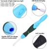 Aiguilles à Crochet Rochet avec LED Ensemble lumières ergonomiques, Rechargeables Crochets allumés, 9 Crochets à têtes interchangeables, Aiguilles à Tricoter avec Poignée en Caoutchouc(Violet)(Bleu)