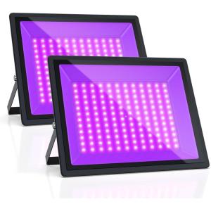 150W LED Lumière Noire, Lumiere Noire, Projecteur UV pour Noël, Halloween, Fête Néon Incandescente, Peinture Corporelle, Lumière UV de Durcissement de Résine, IP66 étanche (150W, 2pcs)(150w)