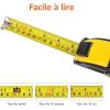 Amazon Basics Ruban métrique con mesure automático, précision MID, 5 m, Noir, Amarillo(10.1 m)