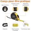 Amazon Basics Ruban métrique con mesure automático, précision MID, 5 m, Noir, Amarillo(10.1 m)