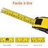 Amazon Basics Ruban métrique con mesure automático, précision MID, 5 m, Noir, Amarillo(2 m)