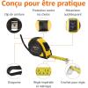 Amazon Basics Ruban métrique con mesure automático, précision MID, 5 m, Noir, Amarillo(2 m)