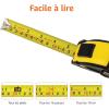 Amazon Basics Ruban métrique con mesure automático, précision MID, 5 m, Noir, Amarillo(4.9 m)