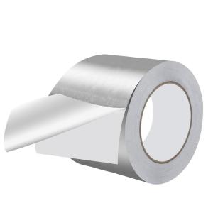 1 Rouleau de Ruban Aluminium 75 mm x 50 m Ruban Adhésif Alu Autocollant Argenté Résistant à la Chaleur pour Isolation de Tuyaux et Climatisation(100 mm x 50 m)